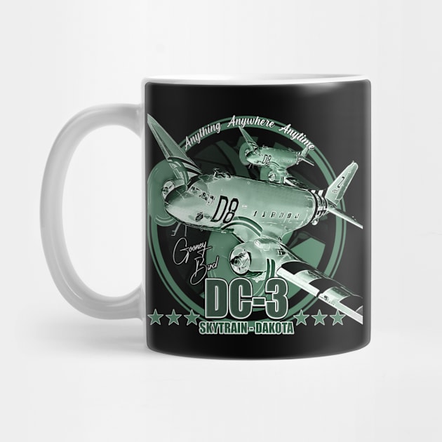 DC3 C47 Dakota Military Transport Aircraft by aeroloversclothing